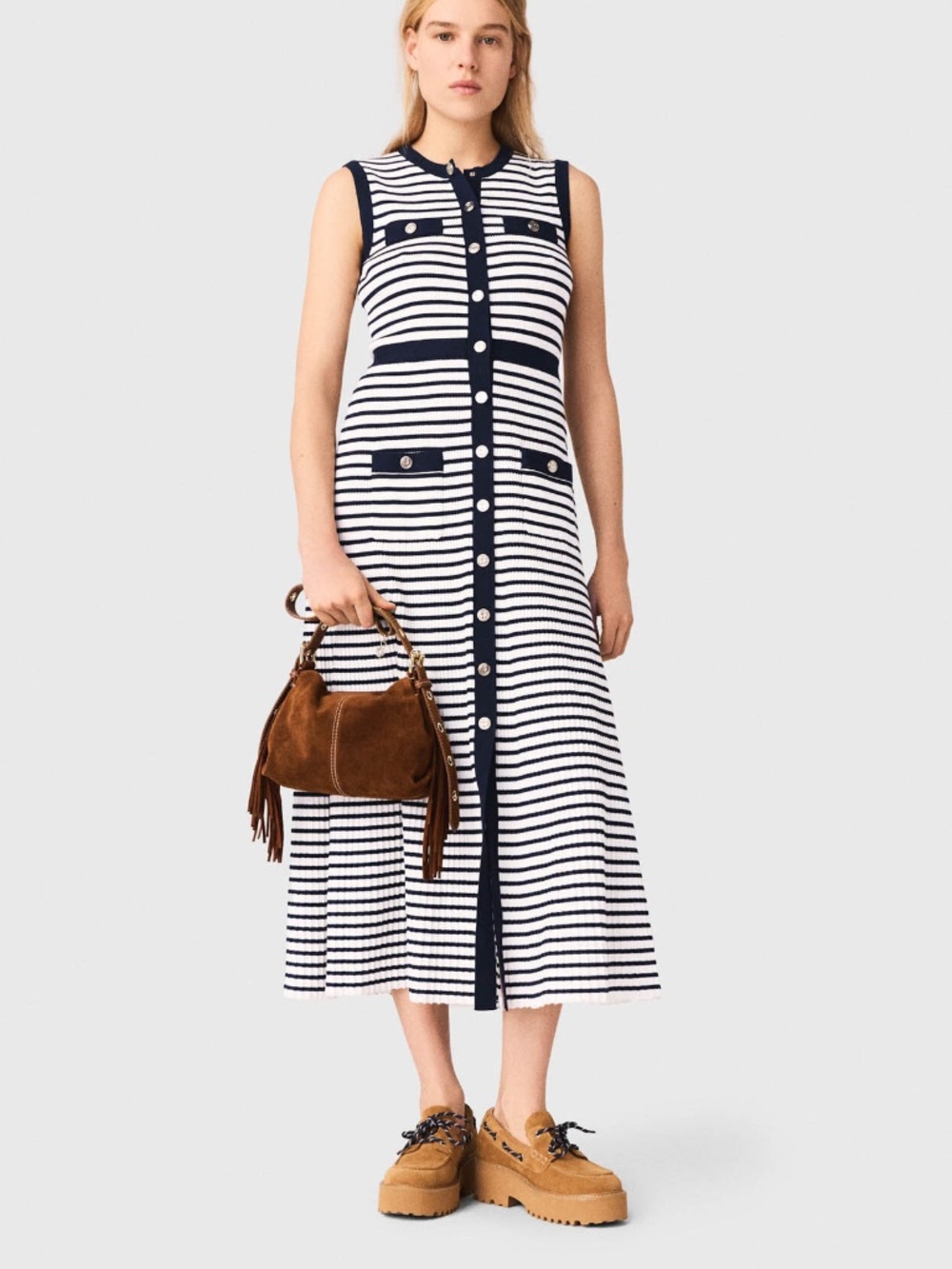 Rirolla Striped knit maxi dress